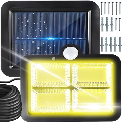 Retoo Solarlampen für Außen mit Bewegungsmelder, 128 LEDs, Verbessertes Neues Modell Solar Lampe Outdoor für Garten, Solarleuchten für den Außenbere ichdeal für Terrasse, Veranda, Garage, Haustür