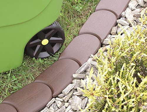 Palisade Rasenkante 3,8m Garten Beetumrandung Beeteinfassung flexibel IPAK1 anthrazit wetterfest PP Kunststoff 32 Module mit Bodendorn für Beete Wege Rasenbegrenzung