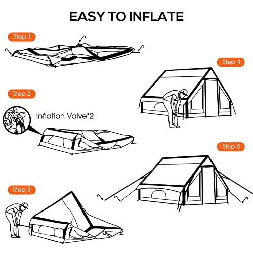 Carpa inflable grande para camping 4-6 personas miniatura 3