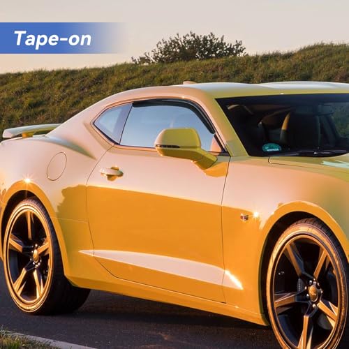 Image of Window Visors Rain Guards Shield for 2010-2025 Chevy Camaro Coupe, Out-Channel Window Vent Wind Deflectors Visors Shades for 10-25 Camaro (Excludes Convertible)