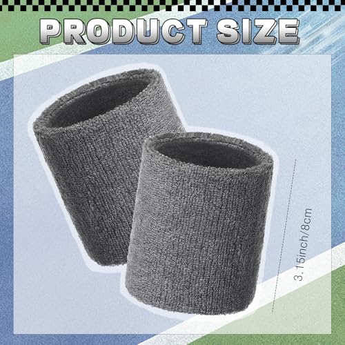 Image of WILLBOND 8 Pack Wrist Sweatbands Sports Wristbands Tennis Sweatbands Neon 80s Thick Cotton Gymnastics Sweat Band Athletic Football Soccer Sports Wristband for Men Women Party