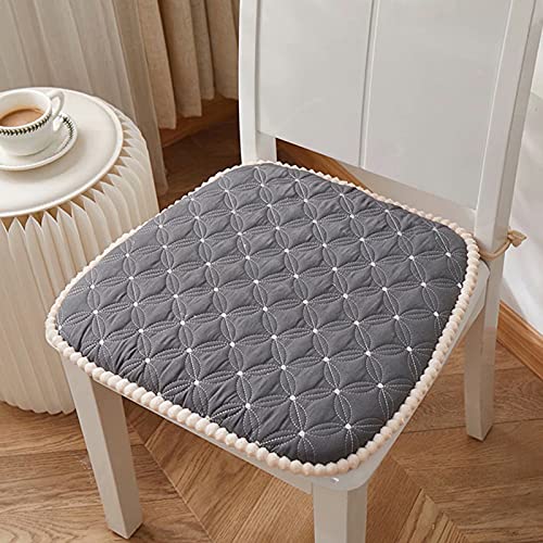 Galette De Chaise 45x45 Dehoussable, Coussins De Chaises Exterieures, AntidéRapant Lavable Coussins De SièGe De Chaise De Salle à Manger avec Liens, Durable Coussins De Jardin Gris Cover