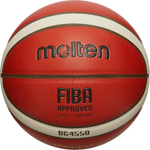 Image of Molten B7G4550 Basketball I The Official Game Ball of British Hoops! I Size 7 I Game-Ready Pebble I Premium Composite Leather I Super League I British Championship Basketball