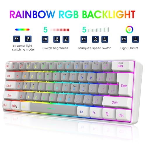 Image of Snpurdiri 2.4G 60% Wireless Gaming Keyboard and Mouse Combo (White-Grey)