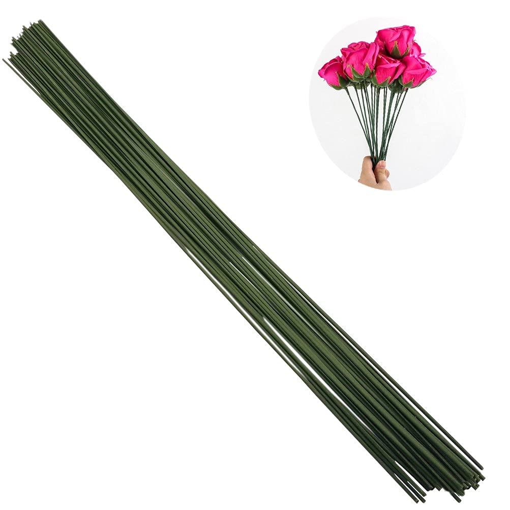 Kosh Green Floral Stem Wire for Flower Making and Decoration - Hard Wire Tape for Art and Craft Arrangements (Set of 50)-image-18