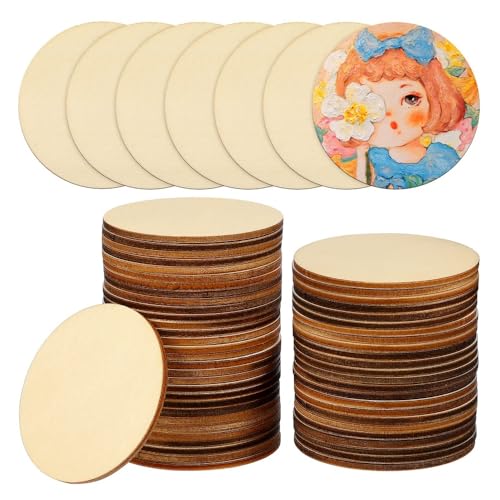 50 discos redondos de madera sin terminar
