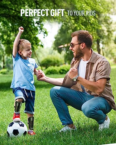Youth Shin Guards, 2 Pair Soccer Shin Guards Exceptional Durable And Lightweight Shin Pads Child Calf Sports Protective Gear For 3-12 Years Old Boys Girls Kids Teenagers #TOP6