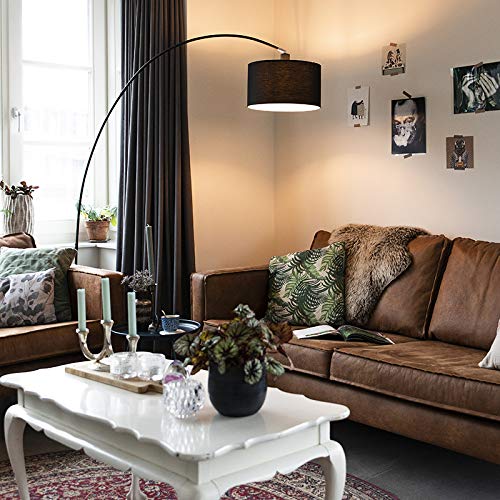 Qazqa vinossa - Lampada da terra arco Moderno - 1 luce - L 1384 mm - Nero - Moderno - Soggiorno