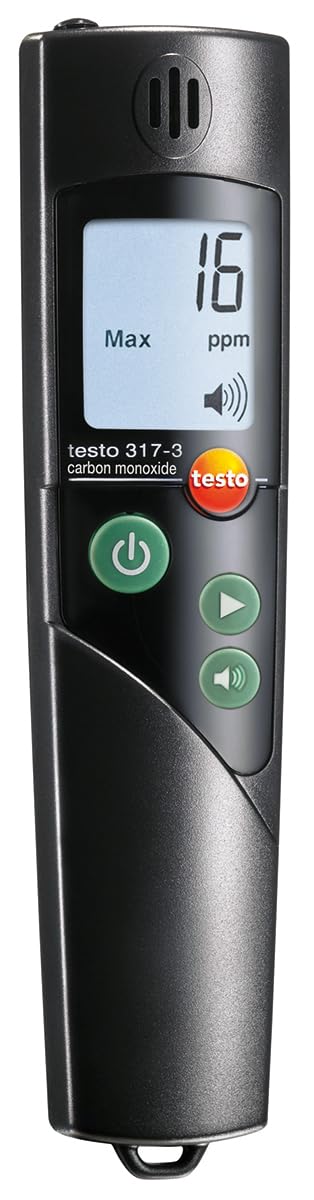 Testo - 0632 3173 testo 317-3 I Kohlenmonoxidmelder I Tragbares Umgebungsmessgerät für Gaslecks mit einstellbaren Alarmen