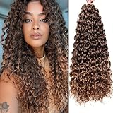 Curly Crochet Hair GoGo Curl Crochet Hair for Black Women Deep Wave Braiding Hair Synthetic Bohemian Crochet Braid Water Wave Crochet Hair Extensions (22 inch(Pack of 6), T33/27)