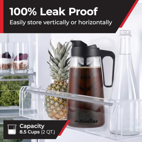 Image of MUELLER HOME Cold Brew Coffee Maker, 64 oz Tritan Fortified Pitcher Pour Spout Handle Lid