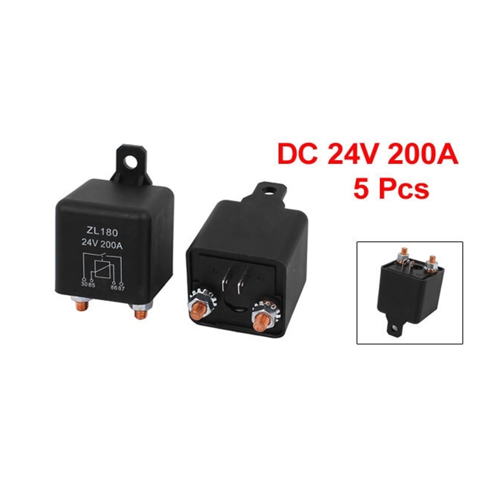 5 Stück 24V Lastrelais – 200 A Arbeitsstromrelais – Trennrelais / Batterierelais