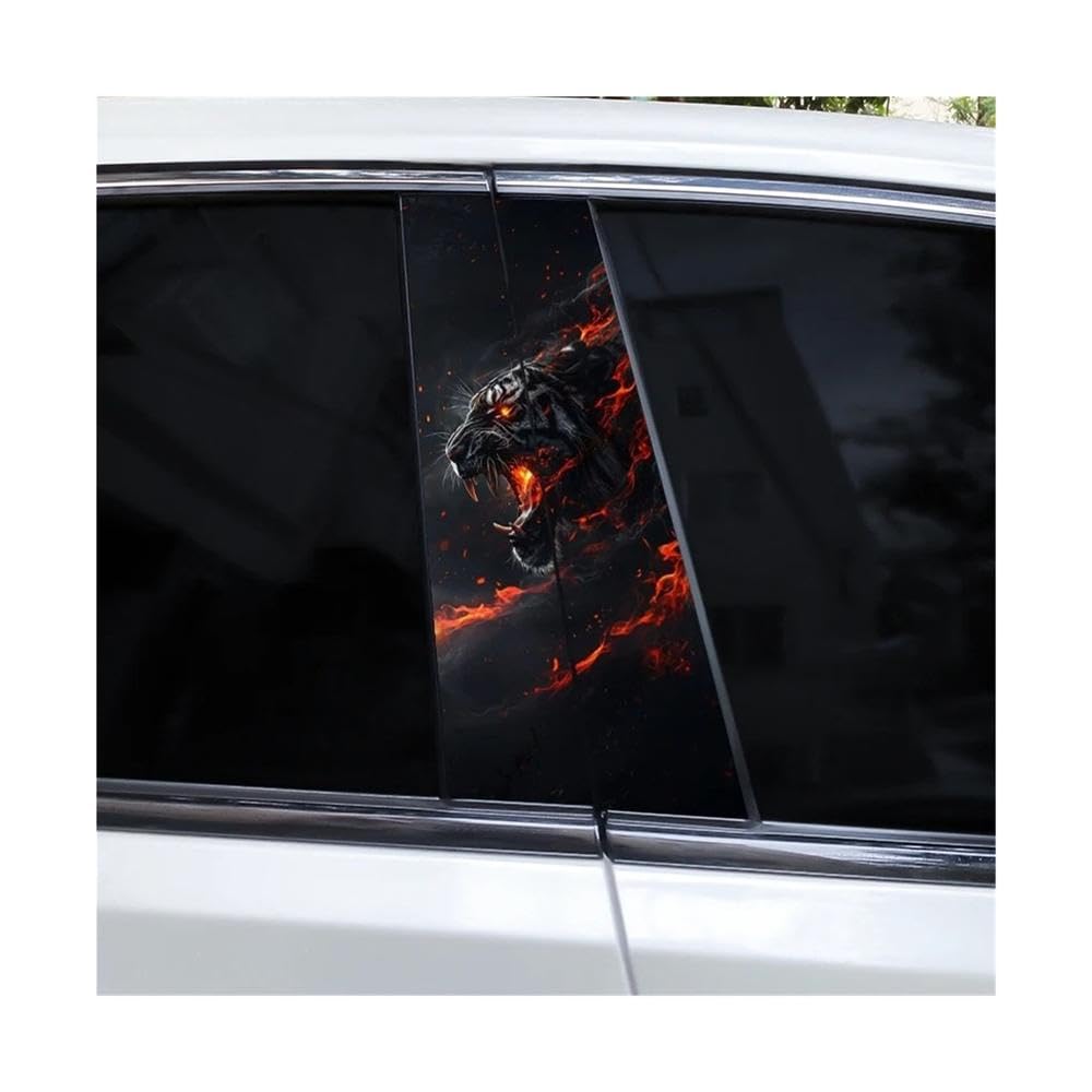 Bertdcx G 2Pcs Diy Animal Style Car Door Pillar Decal Scratch Resistant Car Decal Auto Parts(G)