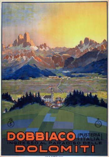 TX65 Vintage Italy Dobbiaco Dolomiti Italian Travel Poster Re-Print - A3 (432 x 305mm) 16.5" x 11.7"