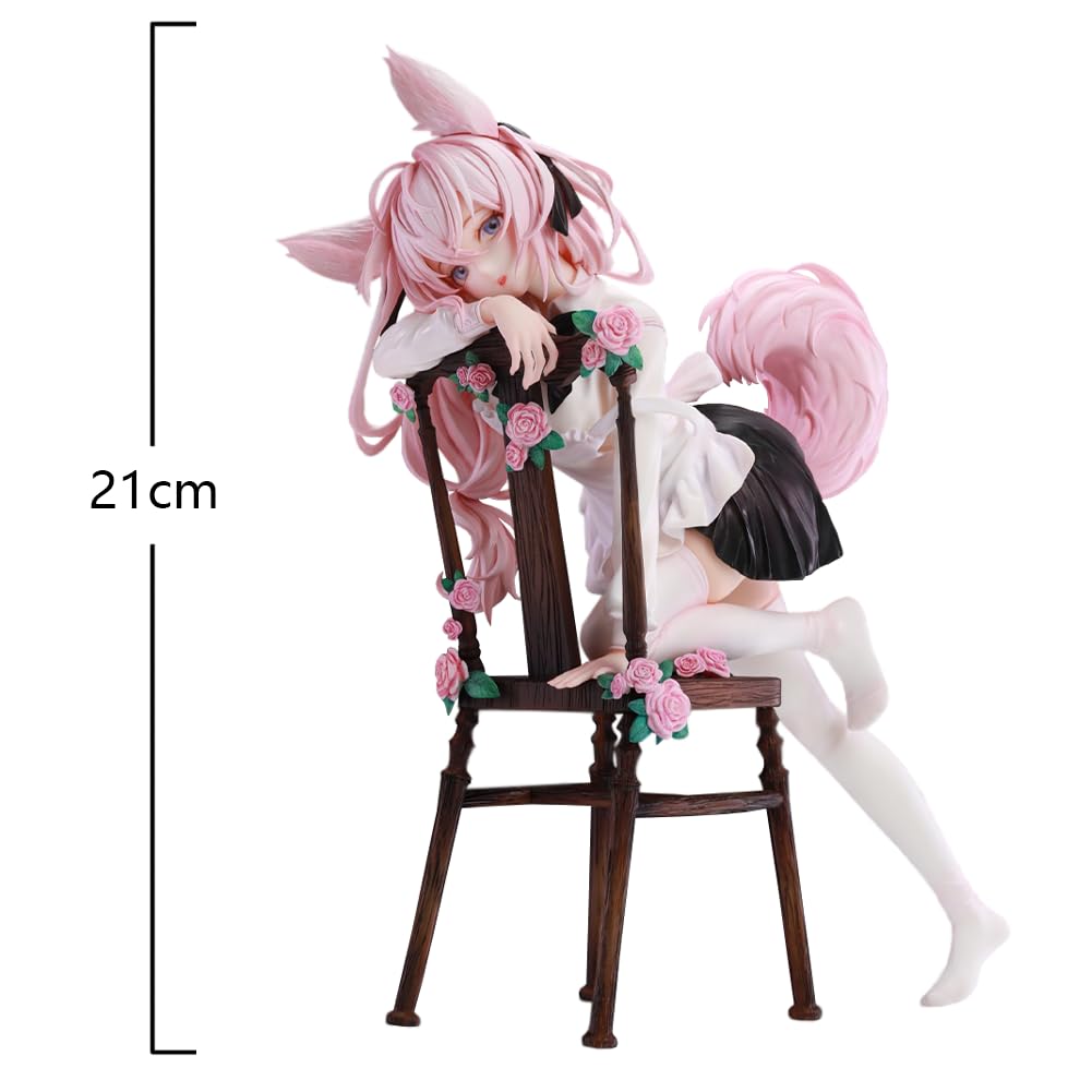Zhongkaihua Carino Anime Ragazza Figura Orecchie di Coniglio Rosa e Fluffy Coda di Coniglio Figura PVC Statica Immagine Statua