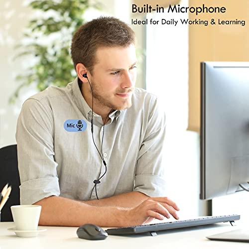 C G Changeek Usb Earbuds For Computer, In-Ear Usb Headphones With Microphone & 1.8M Long Cord, Laptop Headset Compatible With Laptop, Desktop Pc, Notebook, Chromebook, Cgs-W1B #TOP5