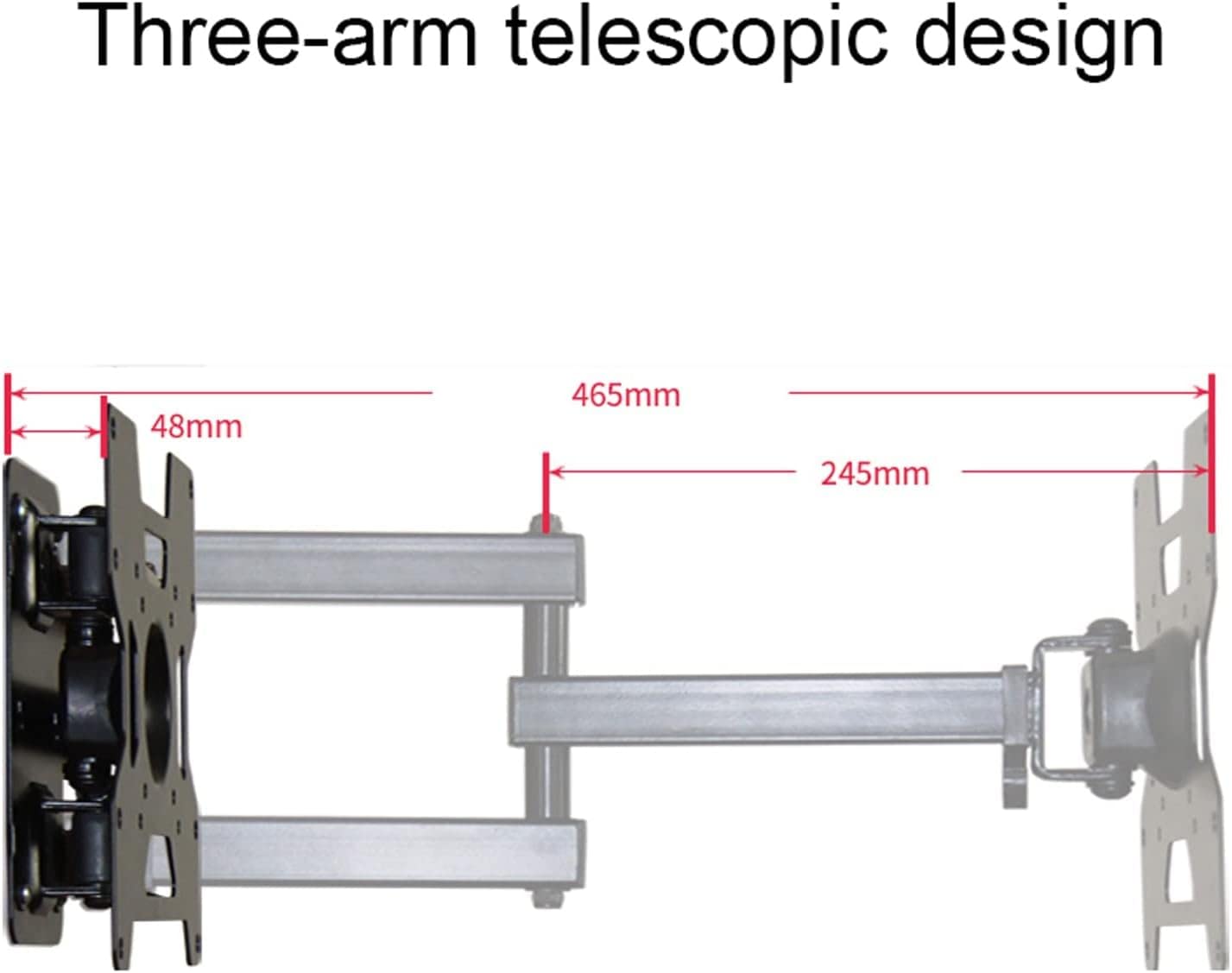 Supporto da Parete per Monitor TV snodabile a Movimento Completo per TV da 22-55 Pollici, Supporto da Parete per TV con Design a Fascetta, Supporto TV VESA Massimo 400x400 mm