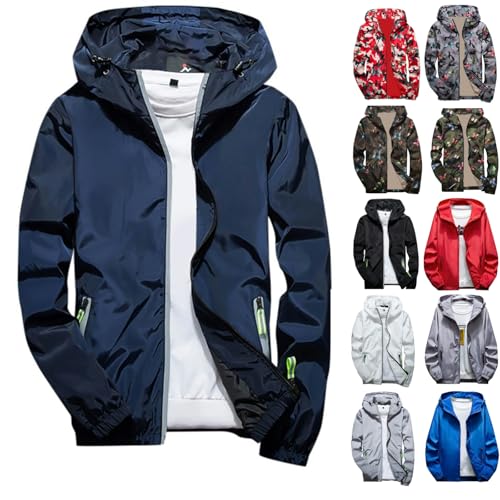 Windbreaker Jackets For Men Stylish Lightweight Long Sleeve Spring Fall Casual Zipper Waterproof Coats Mountain,M-7XL