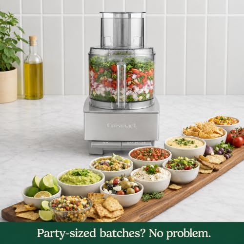 Image of Cuisinart Food Processor 14-Cup Vegetable Chopper for Mincing, Dicing, Shredding, Puree & Kneading Dough, Light Gray Stainless Steel, DFP-14CGRY