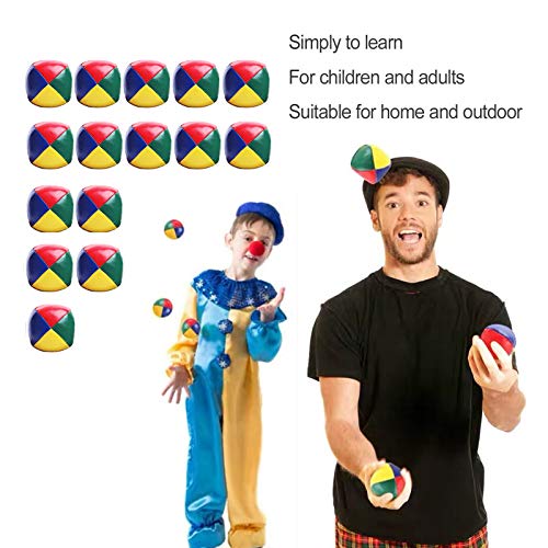 Coriver 15Pcs Soft Jonglierbälle Set, Kinder Ballwurfball Spiele Zirkus Clown Farbige Jonglierbälle für Erwachsene Kinder Anfänger Outdoor Spielzeug mit Aufbewahrungstasche
