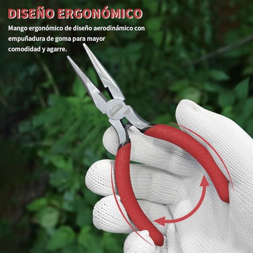 Image of 2pc Mini Wire Cutters & Needle Nose Pliers Set for 3D Print | 2pc Wire Snips, Micro Flush Cutter, Zip Tie Cutter, Precision Sprue Nipper, Craft Hobby Modeling Tool Kit (5 Inch)