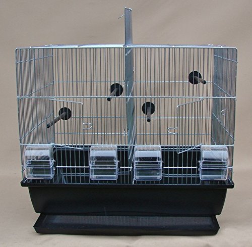 Interzoo Vogelkäfig,Wellensittichkäfig,Exotenkäfig Vogelbauer Wellensittich Kanarien Vogelhaus Käfig Messi schwarze Schale Aufzuchtkäfig, Teilbarer-Käfig Schub Cover