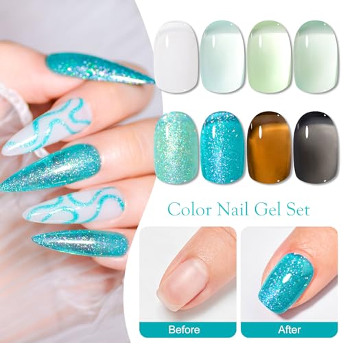 Set de esmaltes de gel MTSSII Jelly Crystal 8 colores miniatura 6