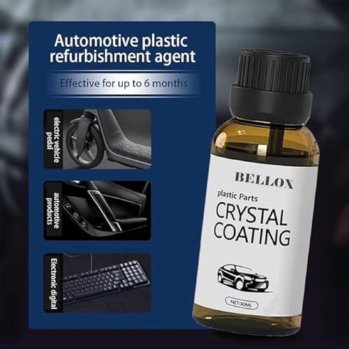 Image of BELLOX Crystal Coating for Car Bike Plastic Parts | 30ml PVC Restorer for Car Revitalizing Coating Agent | Car Maintenance Dashboard Plastic Parts | Crystal Coating Cleaner Polish Shining Accessories
