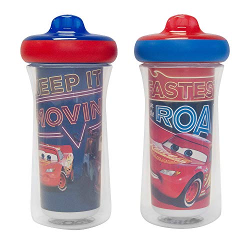 Image of The First Years Disney/Pixar Cars Insulated Hard Spout Pack of Sippy Cups for Toddlers, 9 Ounce (Pack of 2)