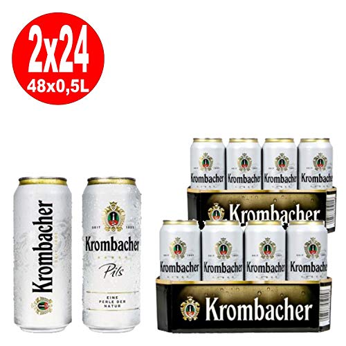 2 x Krombacher Pils 24x0.5L = 48 latas 4.8% Vol_ DE UNA SOLA MANO