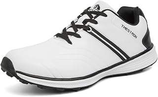 Mens Waterproof Golf Shoes Microfibre Spikeless Golf Trainer Shoes Comfort Grip