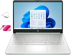 HP Laptop Student, processador Intel N150 (até 3,6 GHz), 16 G RAM, 256 GB Storange (128 GB UFS+128 GB MSD), tela LED de 14 polegadas, 1 ano de escritório 365, Windows 11 Home, verde salgueiro, com