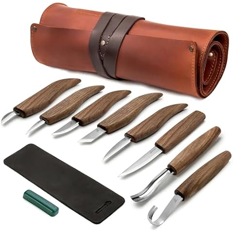 BeaverCraft Deluxe Wood Carving Kit S18X - Wood Carving Knife Set - Spoon Carving Tools Set - Whittling Knives Kit - Woodworking Kit Wood Carving Tools Kit Large Whittling Kit S18X Cover