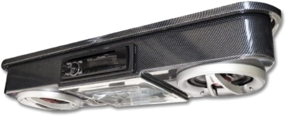 MADJAX Universal Golf Cart Overhead Radio Console | Carbon Fiber Finish | Compatible with EZGO, Club Car, Yamaha Golf Carts