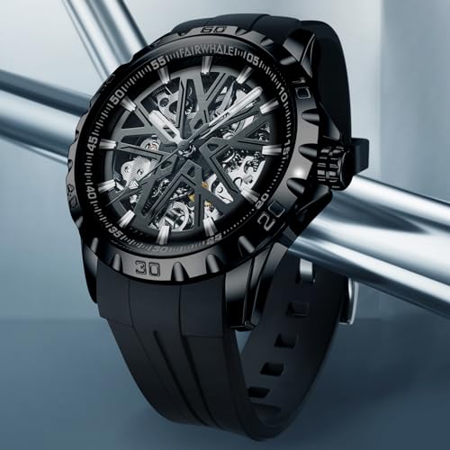 Image of WeCool Fairwhale Automatic Mechanical Watch for Men Luxury Skeleton Analog Men's Watch 50M Waterproof Luminous Unique Cool Wrist Watchs | Best Gift for Males