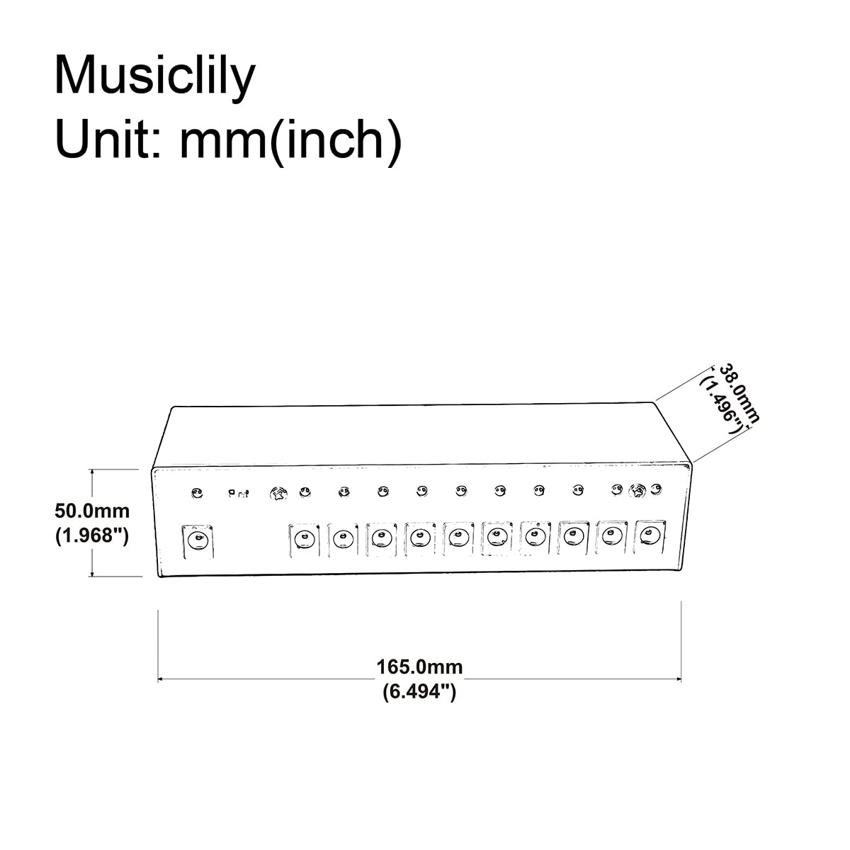 Musiclily Pro Alimentatore Pedale Chitarra 10 Uscite Isolate con Adattatore Standard EU per 9V/12V/18V Pedali Effetto Power Supply