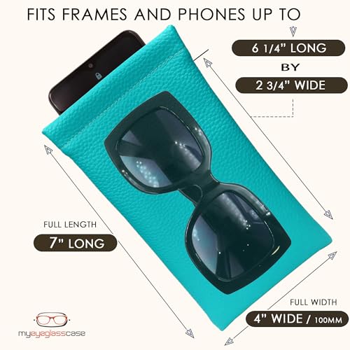 Image of Soft Sunglasses case | Large Glasses Case Holder - Eyeglass Pouch Squeeze Top | Glasses pouch Lightweight Extra Layers