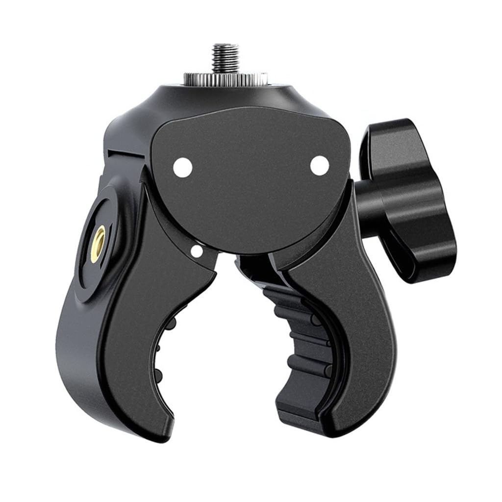 Elnwnnkc Heavy Duty Clamp with Double 1/4in Screw Holes for Mounting Action Cameras Smartphones on Motorcycle Bike