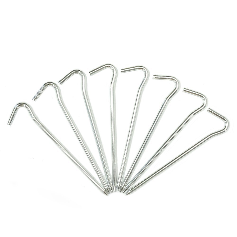 Lot De 12 Piquets De Tente Solides En Aluminium - 18 Cm - Avec Corde