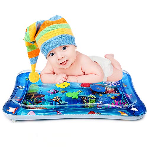 POWOBEST Tummy Time Mat Water Playmat, Sensory Developmental Toys for Babies, Baby Infant Floor Play Mat, Christmas and Holiday Gifts, Air Pump Included, BPA Free, CPSC Certified, 3 Months and Up
