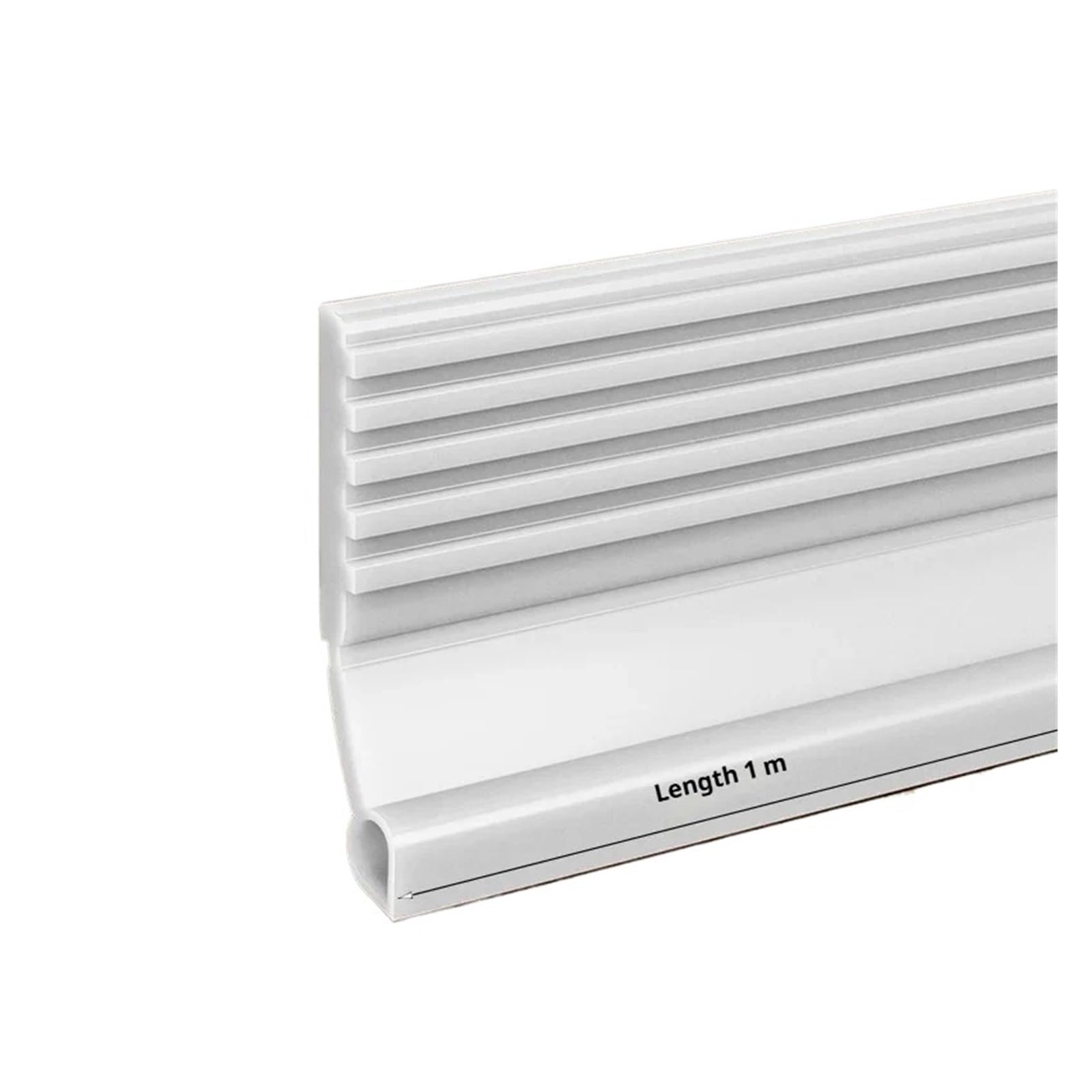 Draft Excluder For Doors 28/50mm Height Door Seal Strip Flexible Soft TPE Under Door Weatherstrip 1M Self-Adhesive Dustproof Windproof Stripping(Large White G4629E)