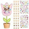 Tellingyou 18 pcs flower picture frame craft kit spring crafts flower pot diy wood picture frames with 2 gems stickers for mothers day gift kidstulip shape  urban country home decor