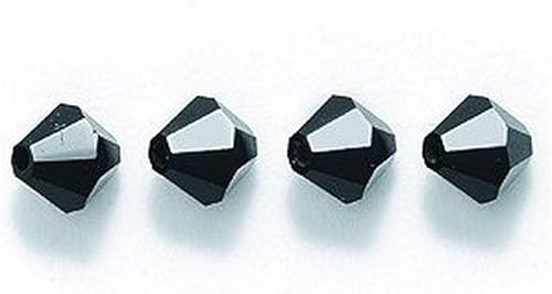 PreciosaJuego de 144-piece Crystal Checa Bicone abalorio Set, 5por 5mm, Jet