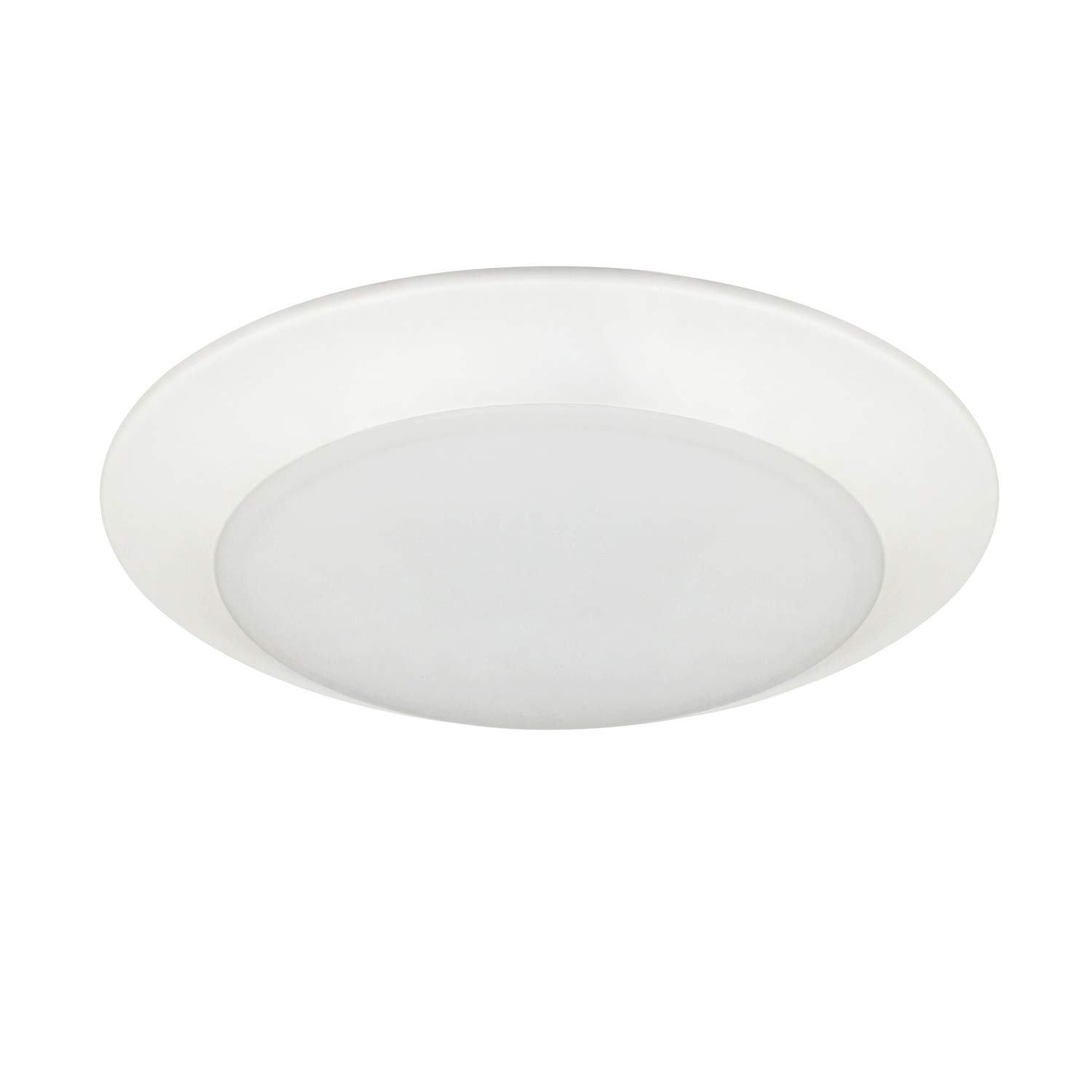 8 Inch LED Low Profile Recessed and Surface Mount Disk Light, Round, 120VAC, 18W, 1500Lumens, 5000K Daylight White, CRI80, DOB, Dimmable, Energy Star, ETL Listed, White, 1 Pack