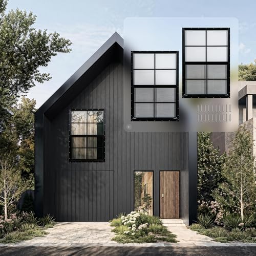 MHirmosy 2 Pcs Black Shed Windows 24' x 36' - Pro Series Thermal Break Frame Tempered Glass...