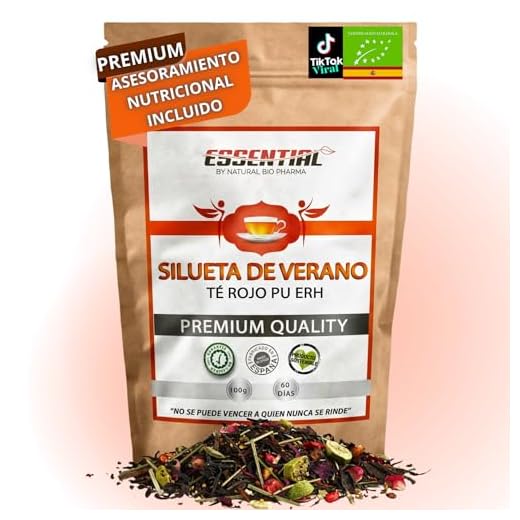 Té Quemagrasas Potente Para Adelgazar fat burner. Adelgazante natural para la pérdida de peso. Infusión Detox Natural Adelgazante con Té rojo pu-erh, Té Verde Sencha, Manzana, Escaramujo, Fresa y Kiwi