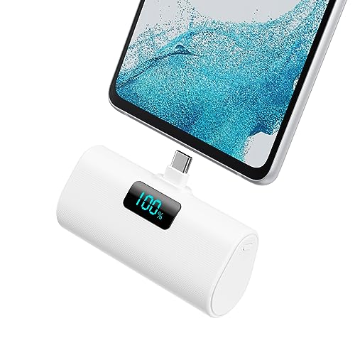 Power Bank 5200mAh, Ultra-piccolo&Ultra-compatto Caricatore Portatile USB C PD Ingressi&Uscite Mini Powrbank Batteria Esterna per iPhone 17/16/15 Android Samsung Galaxy Note Huawei iPad Pro/Air