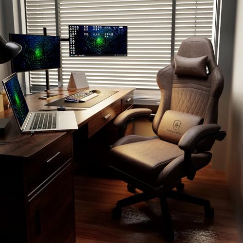 Image of GTPLAYER ACE-PRO Music Gaming Chairs - Built-in Speakers, App Support & Bluetooth Control, Computer Game Chairs with Footrest for Adults, Ergonomic Reclining Silla, Linkage Armrest, Light Brown