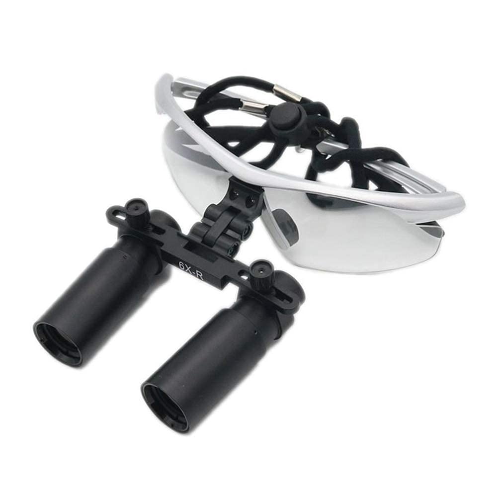 Lupas Binoculares 6X, Lupas Ópticas con Montura De Cristal, Lentes De Aumento De Alta Potencia, Distancia De Trabajo De 420 Mm.,