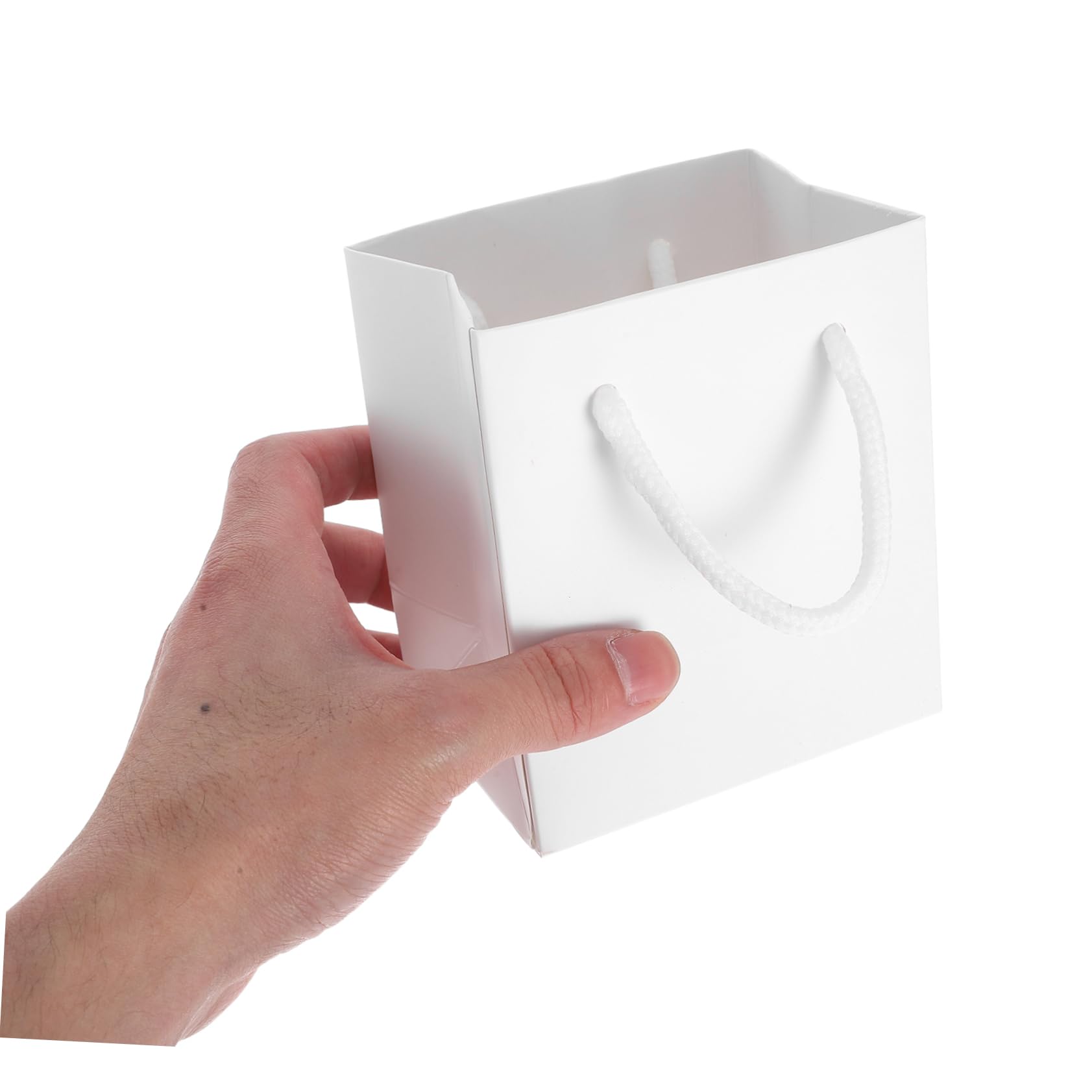 HEALSOPTHY 24 Weiße Hochzeitstaschen aus Papier mit Henkeln Elegante Gastgeschenktüten für Hochzeit Party und Feiertage Leicht und Großzügig